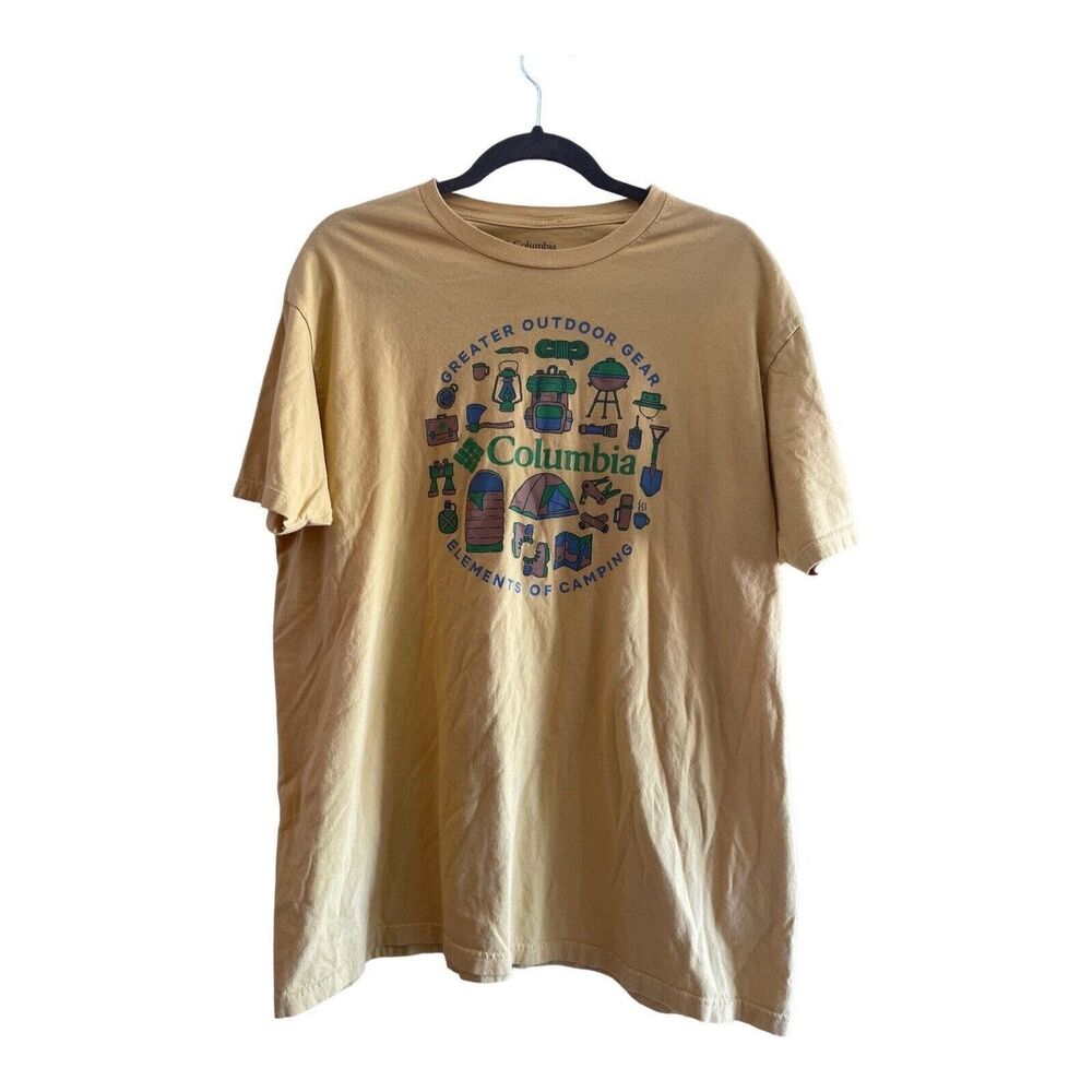 Columbia 2X Mountain Graphic Greater Outdoor Gear T-Shirt Tan